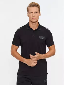 Рубашка поло стандартного кроя Ea7 Emporio Armani, черный