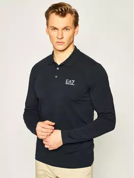 Рубашка поло стандартного кроя Ea7 Emporio Armani, синий