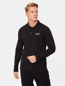 Рубашка поло стандартного кроя Ea7 Emporio Armani, черный