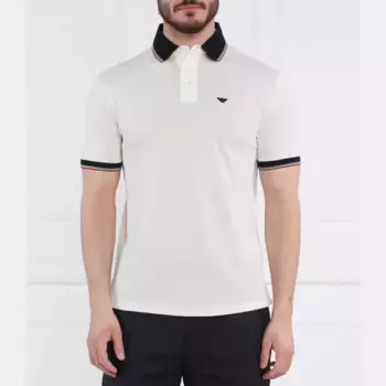 Рубашка поло стандартного кроя Emporio Armani, бежевый