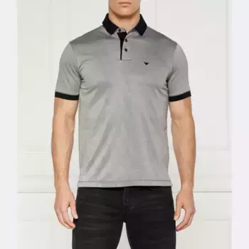 Рубашка поло стандартного кроя Emporio Armani, черный