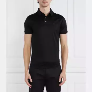Рубашка поло стандартного кроя Emporio Armani, черный