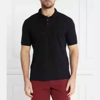 Рубашка поло стандартного кроя Emporio Armani, черный
