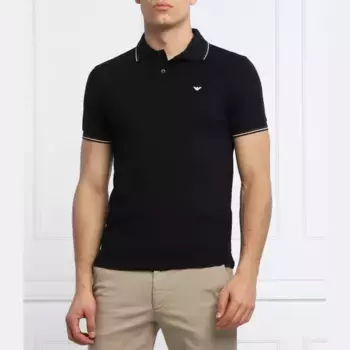 Рубашка поло стандартного кроя Emporio Armani, синий