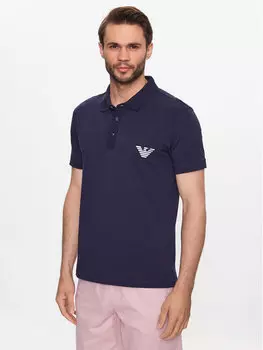 Рубашка поло стандартного кроя Emporio Armani Underwear, синий