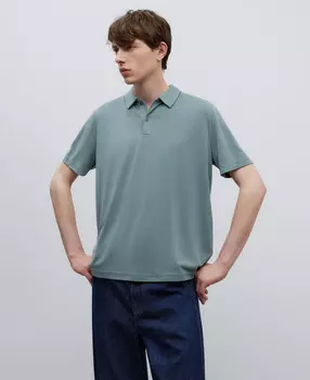 Рубашка поло стандартного кроя из модала Adolfo Dominguez, синий