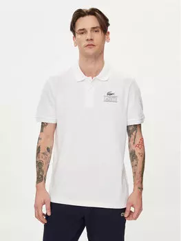 Рубашка поло стандартного кроя Lacoste, белый