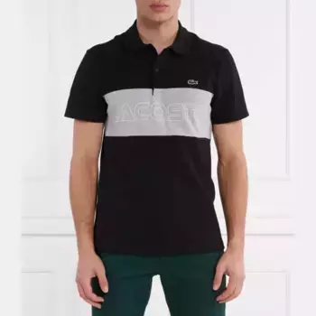 Рубашка поло стандартного кроя Lacoste, черный
