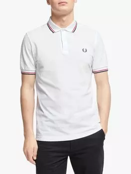 Рубашка поло стандартного кроя с двумя кончиками Fred Perry, белый/мульти