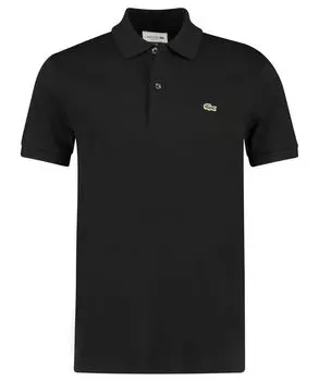 Рубашка поло стандартного кроя с короткими рукавами Lacoste, черный