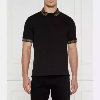 Рубашка поло стандартного кроя Versace, черный