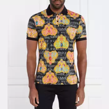 Рубашка поло стандартного кроя Versace, черный