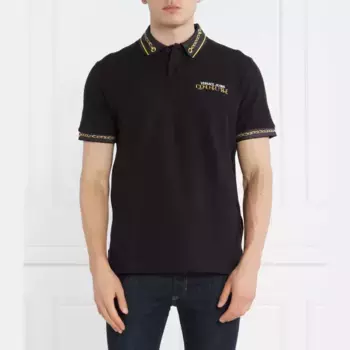 Рубашка поло стандартного кроя Versace, черный