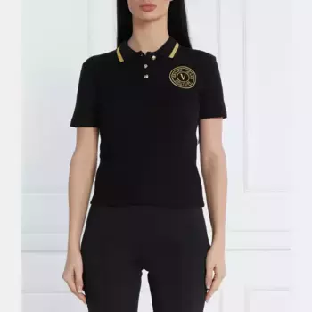 Рубашка поло стандартного кроя Versace, черный