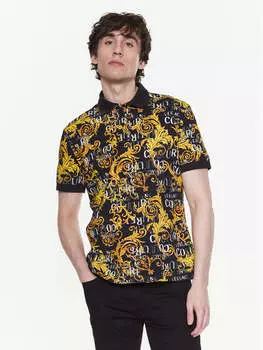 Рубашка поло стандартного кроя Versace Jeans Couture, черный