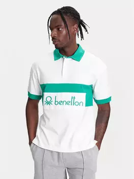 Рубашка поло стандартный крой 3MCYU301U United Colors Of Benetton, белый
