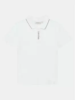 Рубашка поло стандартный крой Embro Logo IB0IB02370 Calvin Klein Jeans, белый