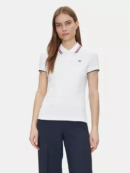Рубашка поло стандартный крой Feminine Sporty Slim Polo Ss WW0WW44517 Tommy Hilfiger, белый