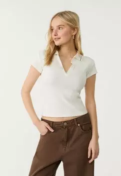 Рубашка поло Stradivarius, бежевый