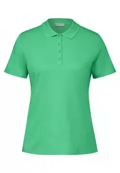 Рубашка-поло STREET ONE из хлопка с стрейчем, зеленый