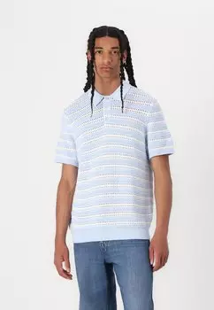 Рубашка поло STRIPE GAP, светло-голубой