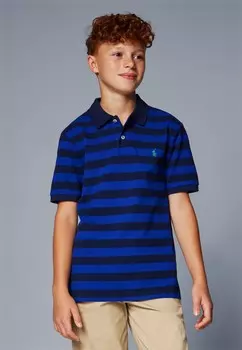 Рубашка поло STRIPED COTTON MESH POLO SHIRT Ralph Lauren, темно-синий