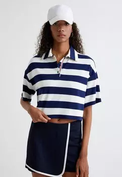 Рубашка поло STRIPED CROP Koton, темно-синий