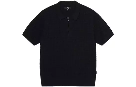 Рубашка-поло Stssy Half Zip Stussy, черный