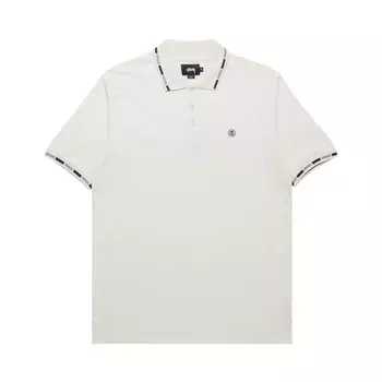 Рубашка-поло Stussy с воротником-стойкой кремового цвета