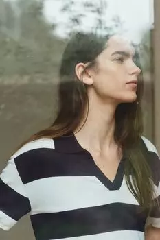Рубашка-Поло свободного кроя из тонкой вязки H&M, мультиколор