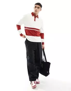 Рубашка-поло свободного кроя с длинными рукавами и вставками ASOS DESIGN
