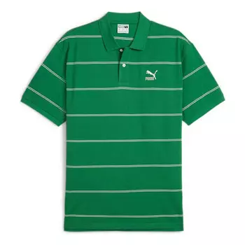 Рубашка поло team polo shirt 'green white' Puma, зеленый