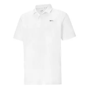 Рубашка поло tech pique polo shirt 'white black' Puma, белый