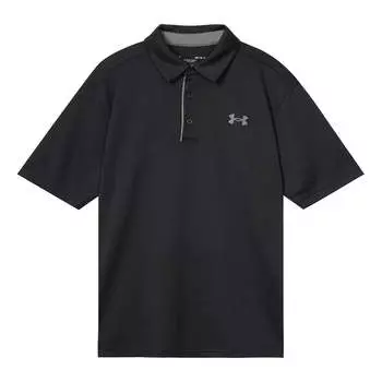 Рубашка поло tech polo shirt 'black' Under Armour, черный