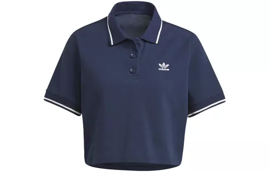 Рубашка поло TENNIS LUXE женская студенческая темно-синяя Adidas Originals
