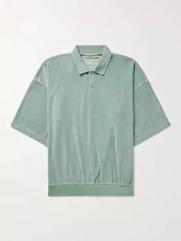 Рубашка поло Terry с аппликацией логотипа FEAR OF GOD ESSENTIALS, зеленый