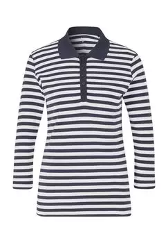 Рубашка-поло Тильда, рукав 3/4, хлопок Пима, женская Adagio, цвет White Marine