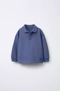Рубашка поло толстовка с этикеткой ZARA, цвет Bluish