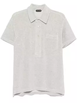 Рубашка-поло TOM FORD из махровой ткани, серый