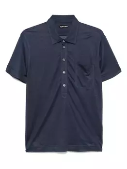 Рубашка-поло TOM FORD с фактурной текстурой, синий