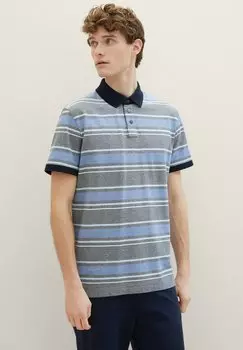 Рубашка-поло TOM TAILOR, цвет sure blue multi stripe
