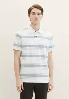 Рубашка-поло TOM TAILOR, цвет white multi stripe
