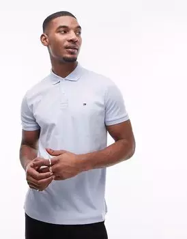 Рубашка поло Tommy Hilfiger из хлопка бледно-голубого цвета