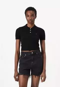 Рубашка поло Tommy Jeans, черный