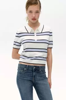 Рубашка-Поло тонкой вязки H&M, голубой