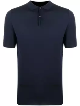 Рубашка поло тонкой вязки John Smedley, синий