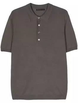 Рубашка поло тонкой вязки Low Brand, серый