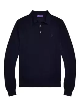 Рубашка поло тонкой вязки Ralph Lauren Purple Label, синий