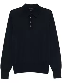 Рубашка-поло тонкой вязки TOM FORD, синий