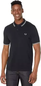 Рубашка-поло Twin Tipped Fred Perry Shirt Fred Perry, цвет Navy/Silver Blue/Silver Blue